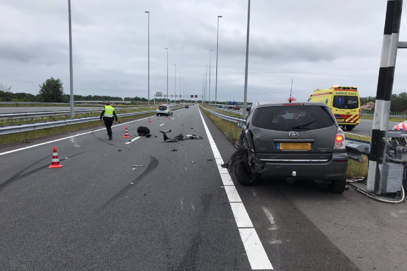 Flinke schade wegafsluiting na ongeval