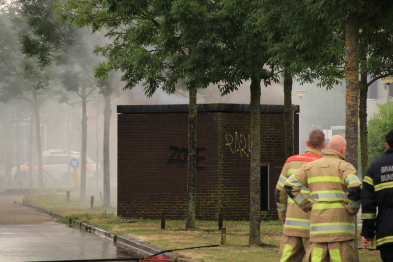 Veel rook bij brand stroomhuis