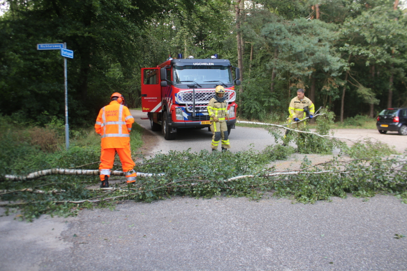 Deel boom blokkeert weg