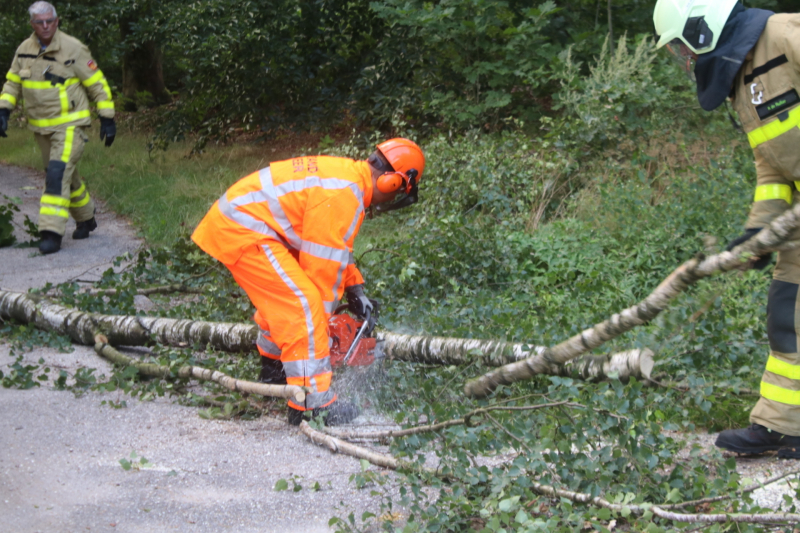 Deel boom blokkeert weg