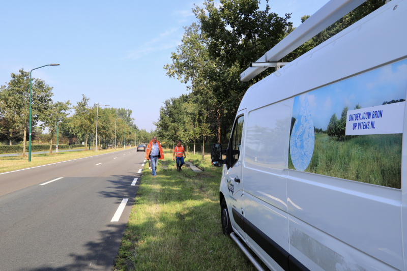 Leidingbreuk langs provinciale weg