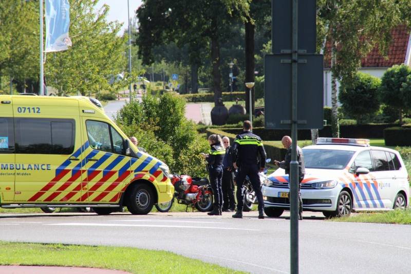 Motorrijder uitgegleden in bocht