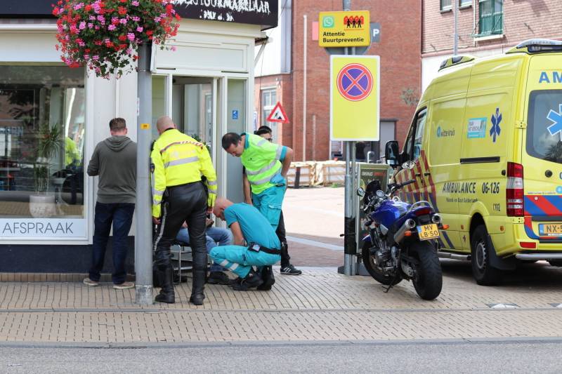 Motorrijder onderuit na uitwijkmanoeuvre