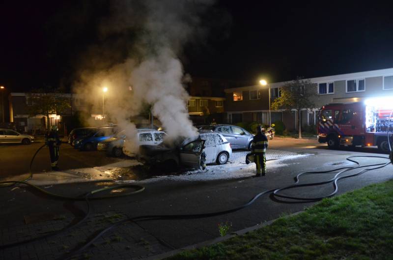 Auto verwoest door brand