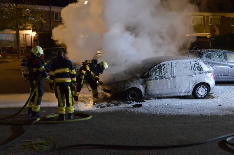 Auto verwoest door brand