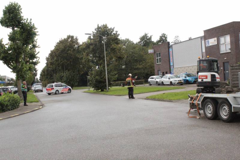 Graafmachine raakt hoofd gasleiding