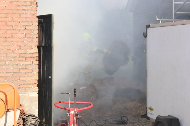 Brand in hooiopslag
