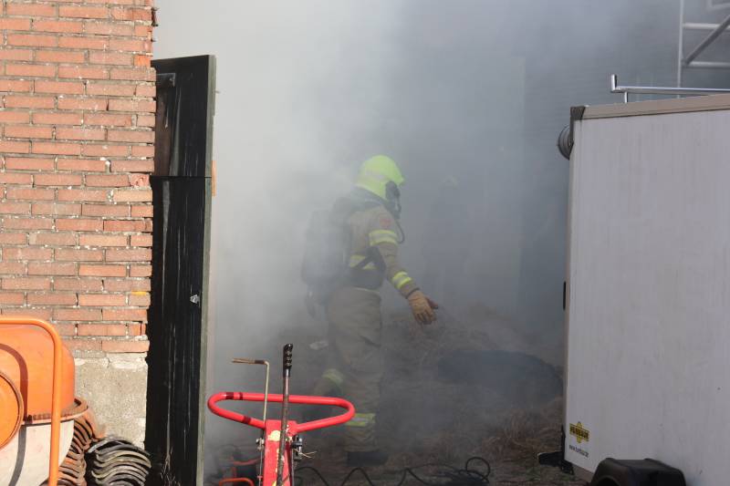 Brand in hooiopslag