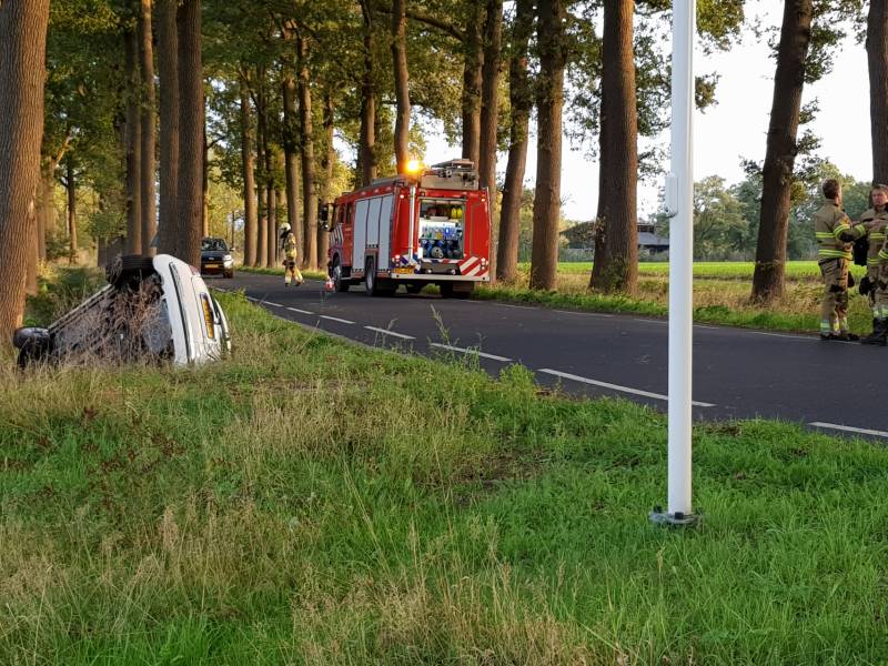 Auto vliegt uit de bocht belandt in greppel