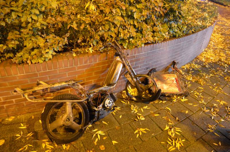 Pizzabrommer gaat in vlammen op