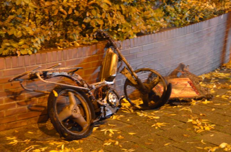 Pizzabrommer gaat in vlammen op