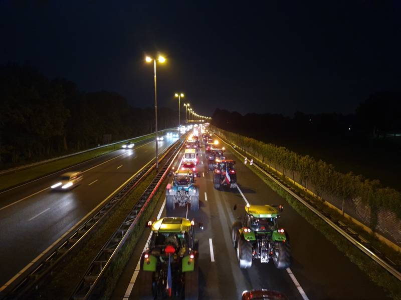 Flinke file en chaos door protesterende boeren