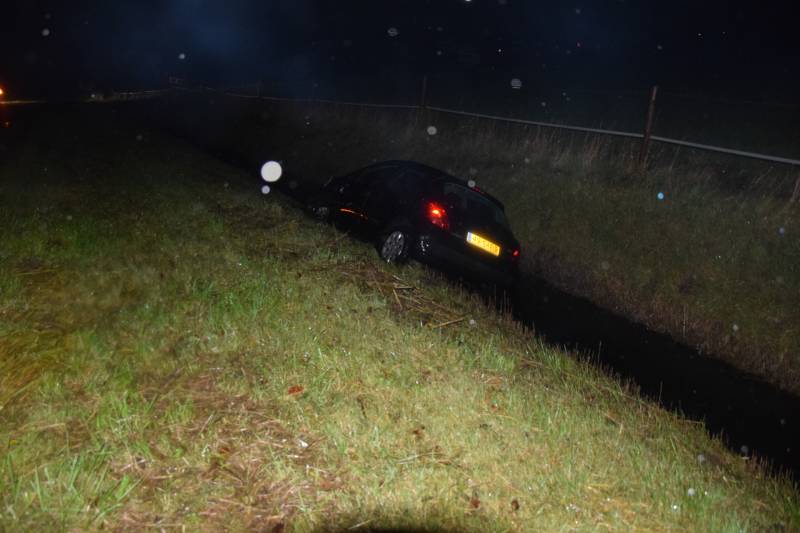 Auto in de sloot na ongeval