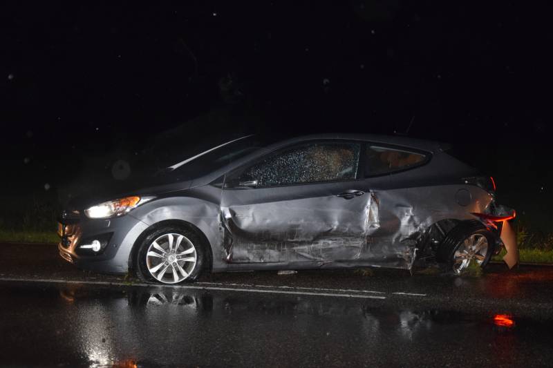 Auto in de sloot na ongeval