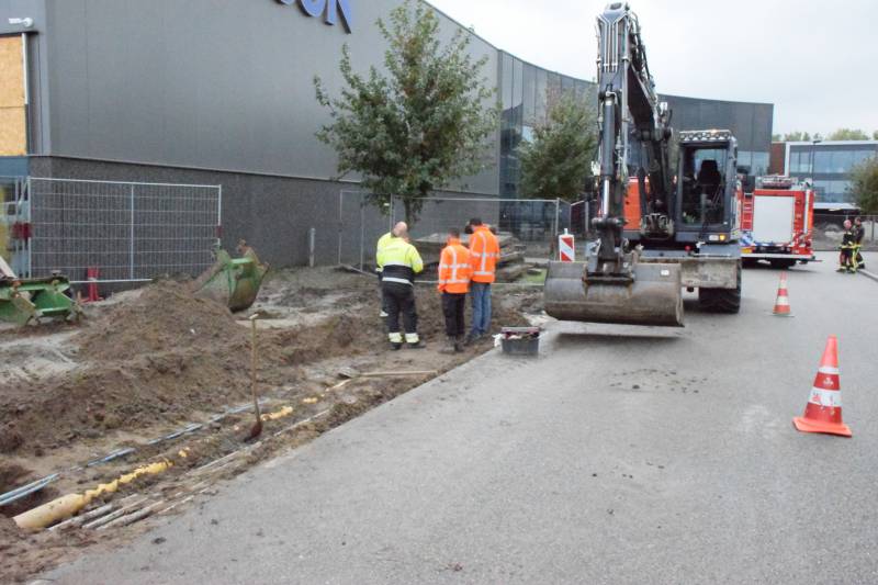 Gasleiding geraakt bij graafwerkzaamheden op bedrijventerrein Gouwepark
