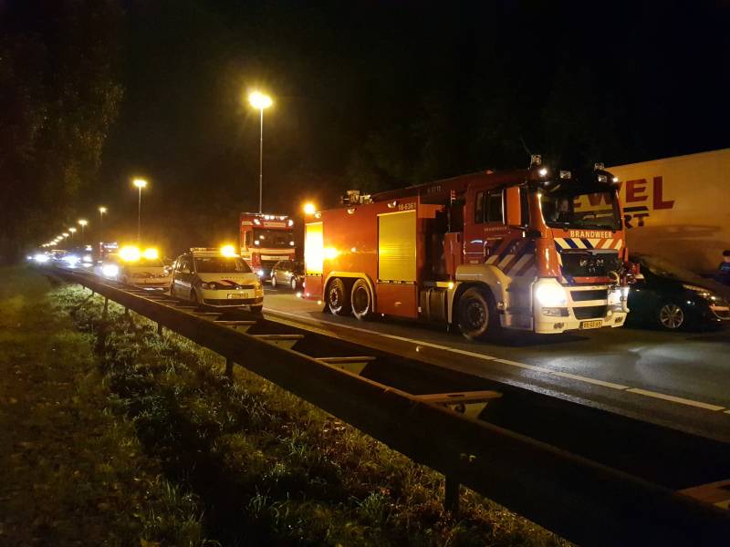 Zeer ernstig ongeval tussen twee vrachtwagens op snelweg