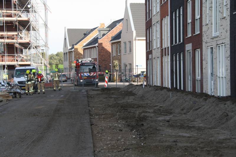 Gasleiding geraakt bij werkzaamheden op bouwplaats