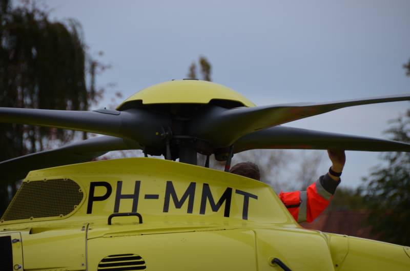 Traumahelikopter landt voor medisch incident