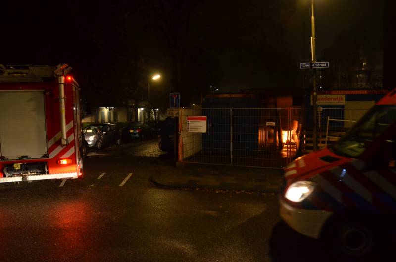 Brand op bouwplaats