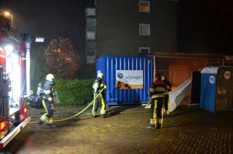 Brand op bouwplaats