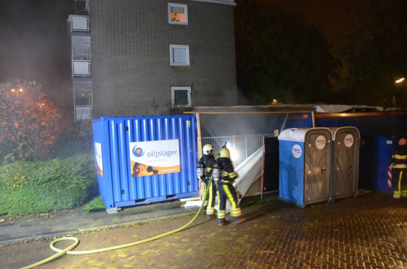Brand op bouwplaats