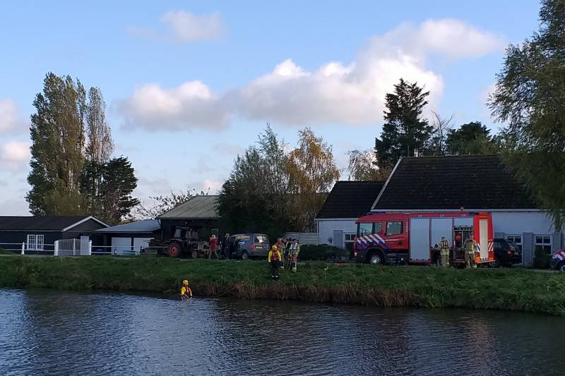Bestuurder belandt met auto te water na uitwijkmanoeuvre