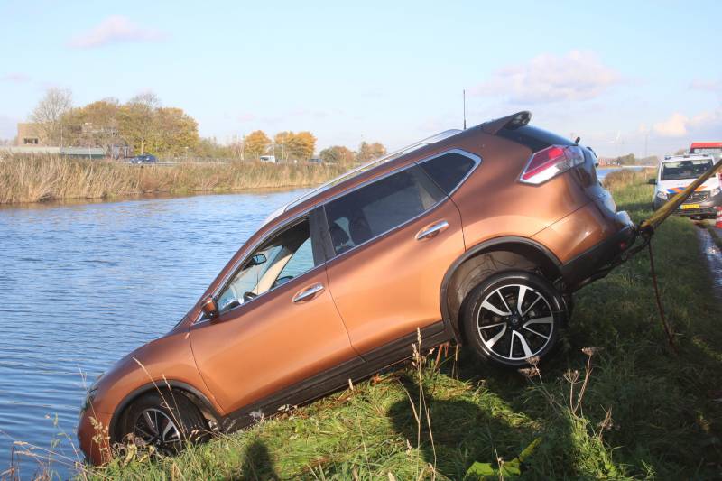 Bestuurder belandt met auto te water na uitwijkmanoeuvre