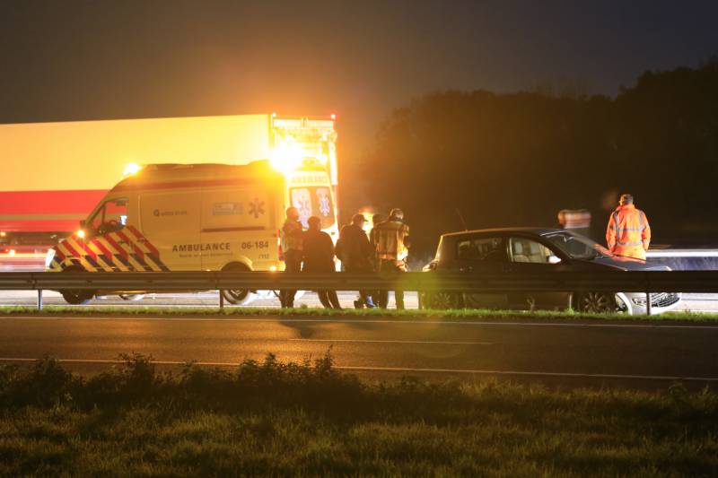 Flinke file na aanrijding met vrachtwagen