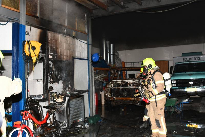 Brand in werkplaats snel onder controle