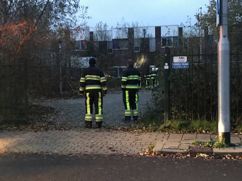 Veel brandweer bij instortingsgevaar oefening