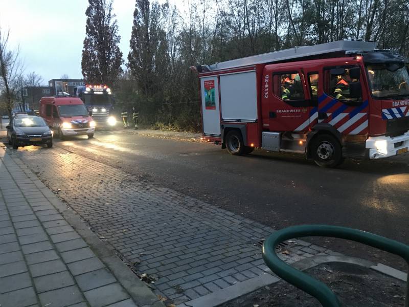 Veel brandweer bij instortingsgevaar oefening