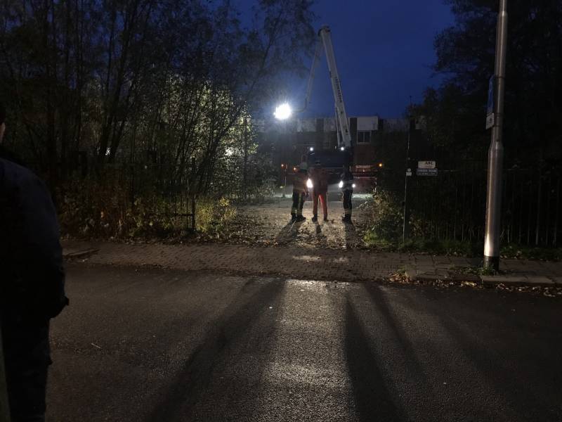 Veel brandweer bij instortingsgevaar oefening