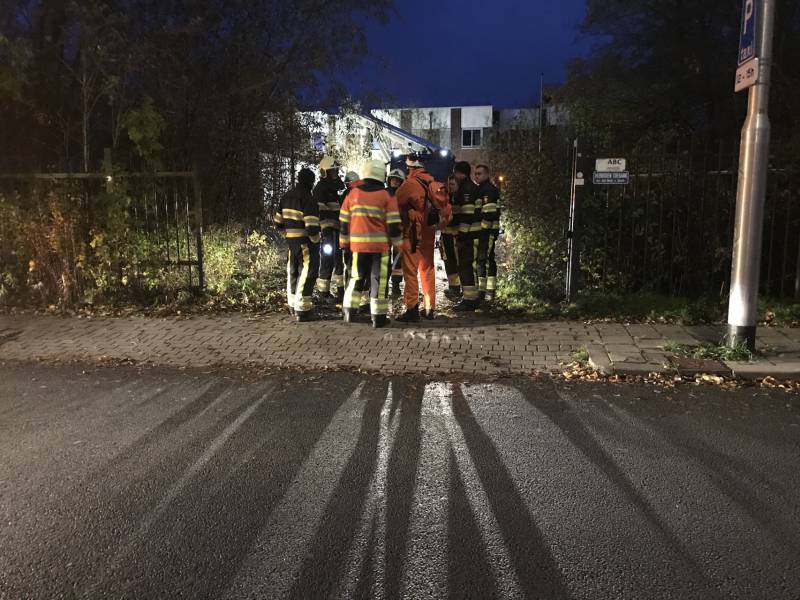 Veel brandweer bij instortingsgevaar oefening