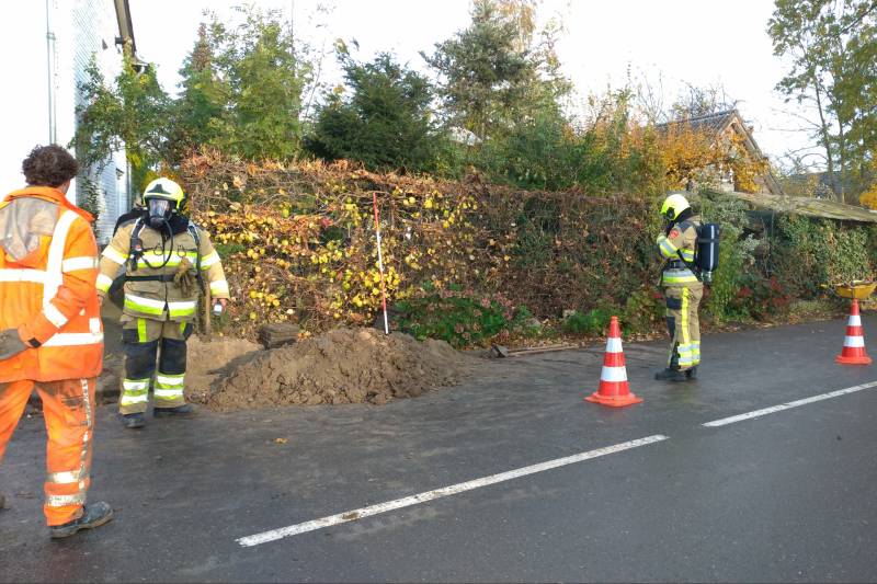 Straat afgezet door gaslek na graafwerkzaamheden