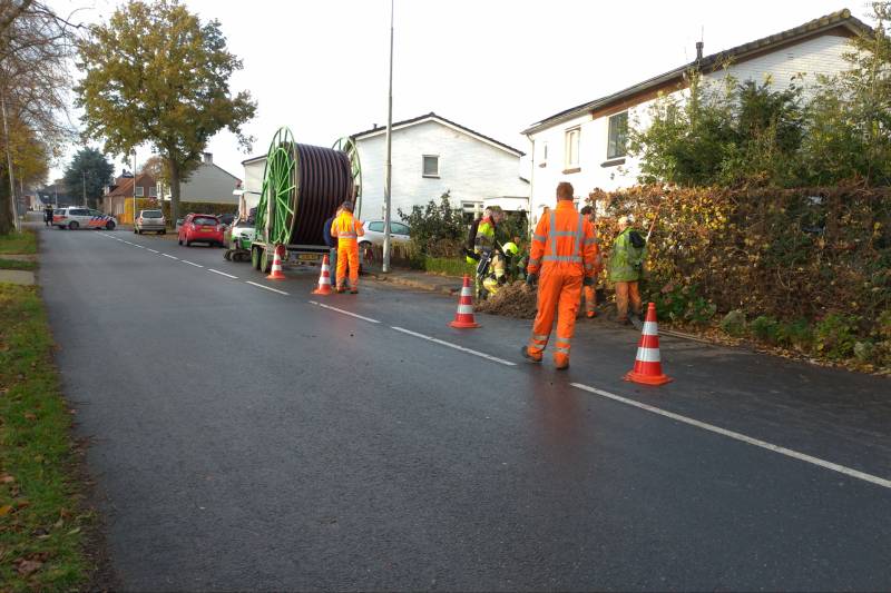 Straat afgezet door gaslek na graafwerkzaamheden