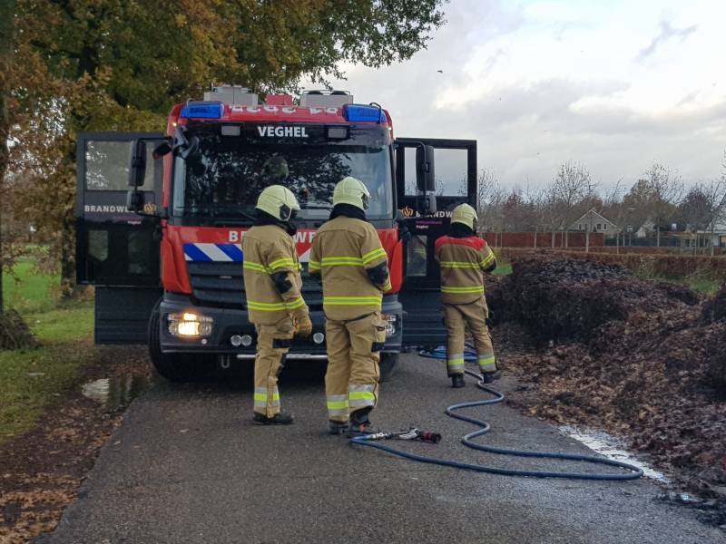 Brand in herfstbladeren door broei