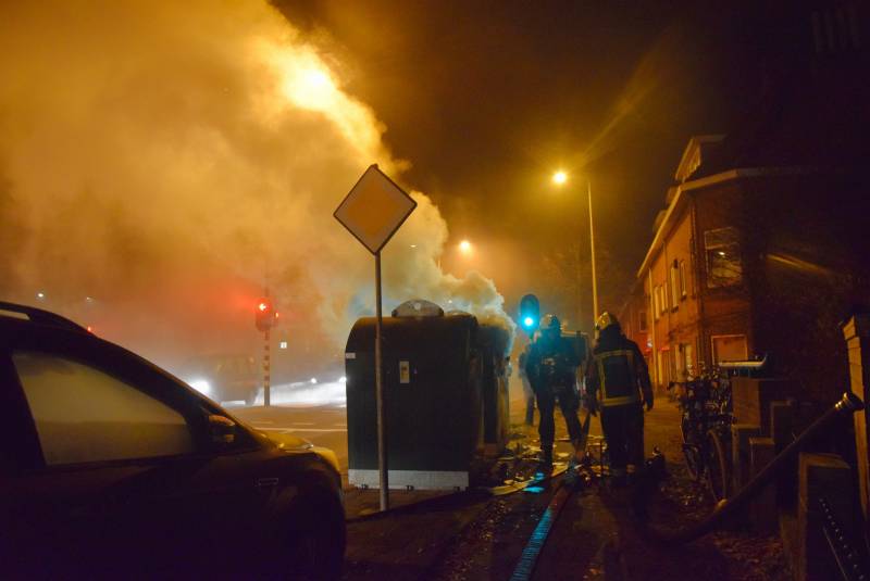 Flinke rookontwikkeling bij containerbrand