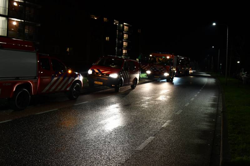 Verwarde man zit op schoorsteen