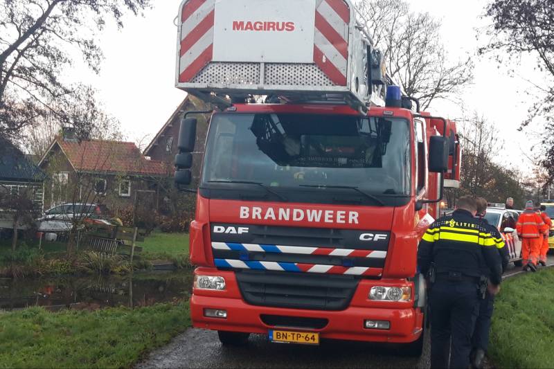 Taxibus met zes kinderen te water