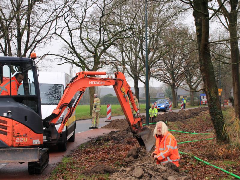 Gasleiding kapot getrokken bij graafwerkzaamheden
