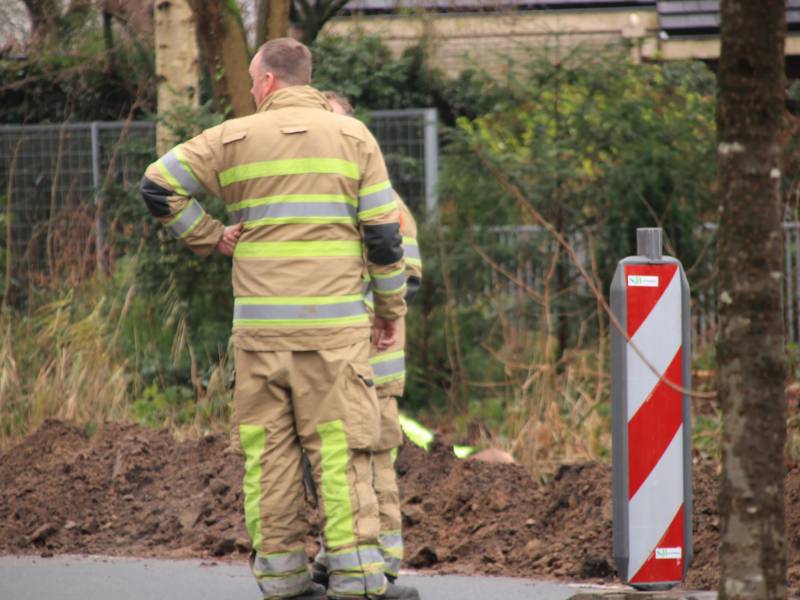 Gasleiding kapot getrokken bij graafwerkzaamheden