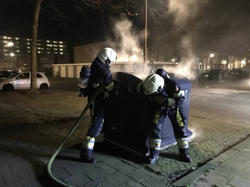 Container in brand gestoken