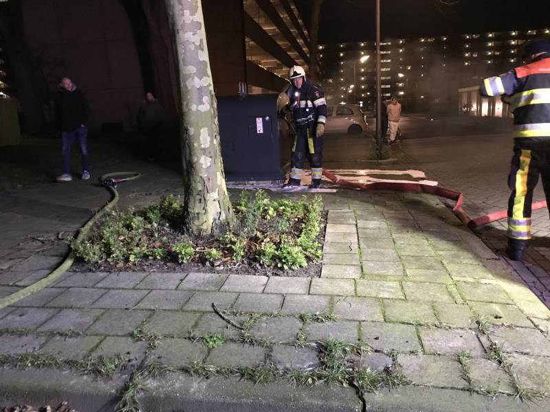 Container in brand gestoken