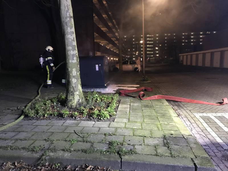 Container in brand gestoken
