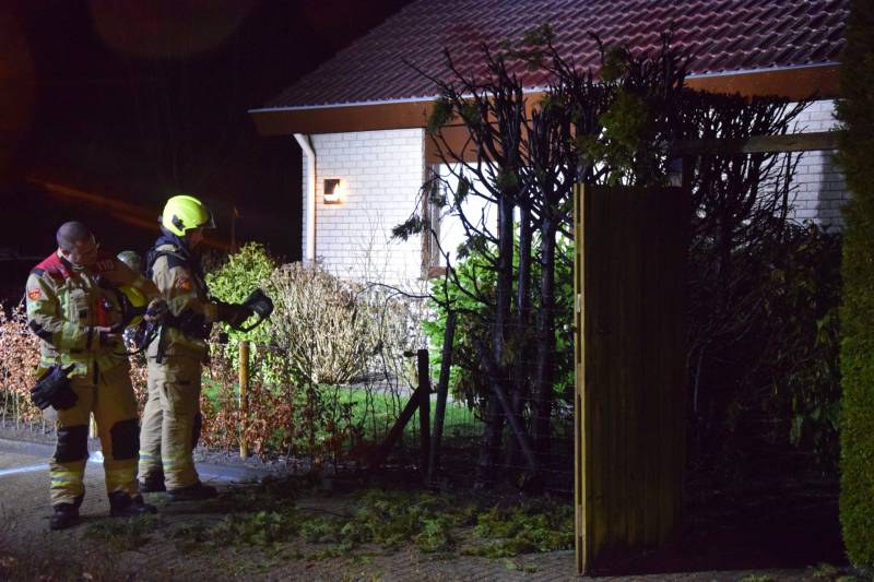 Coniferenhaag vliegt in de brand