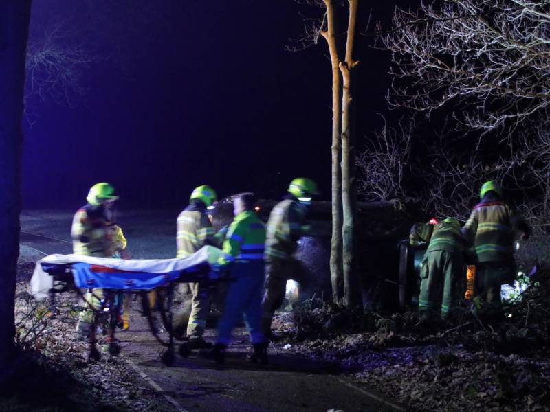 Zwaargewonde na eenzijdige botsing tegen boom