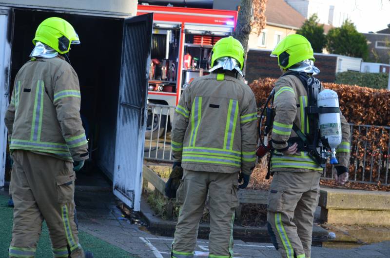 Brand in opslagcontainer op schoolplein