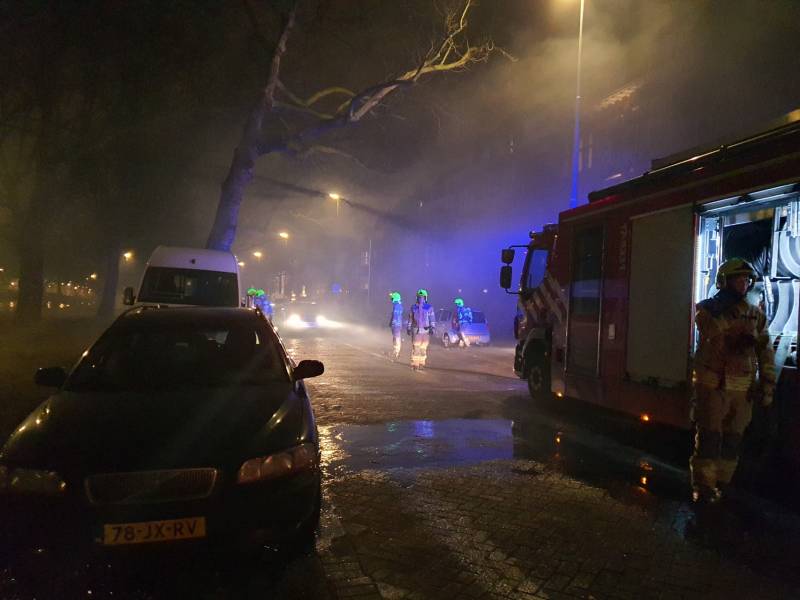 Auto verwoest door brand