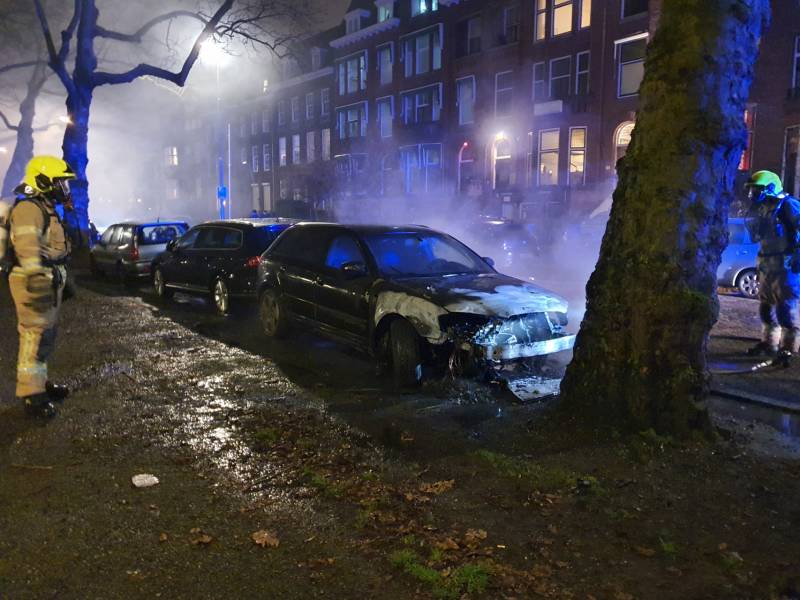 Auto verwoest door brand