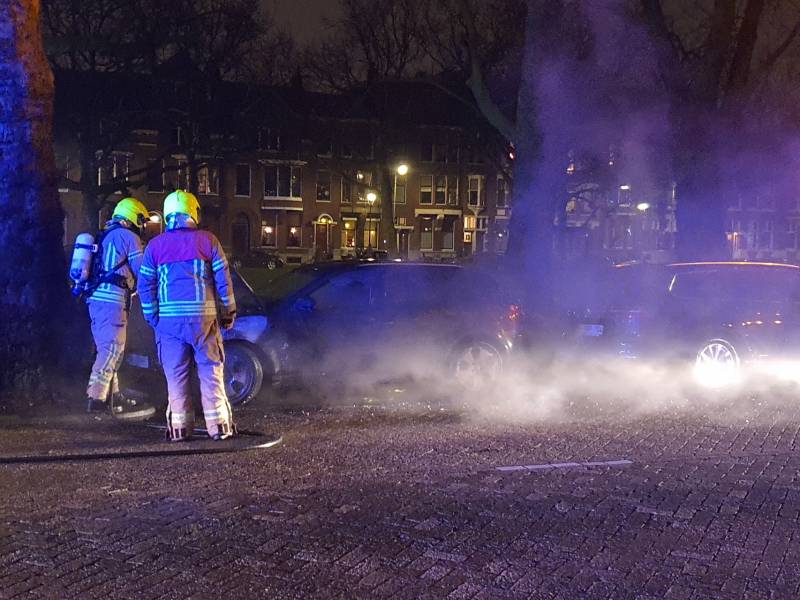 Auto verwoest door brand